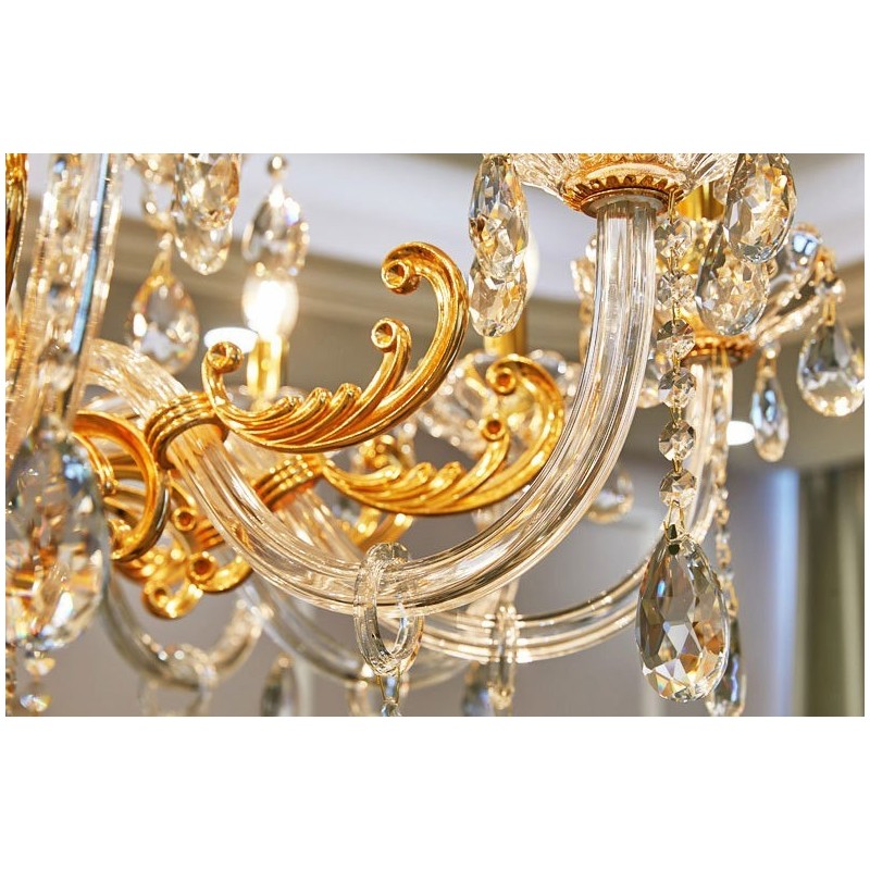 6 Light 8 Light Luxury Gold Colour Crystal Candle Chandelier