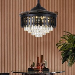 Retractable Ceiling Fan Light Crystal Ceiling Fan