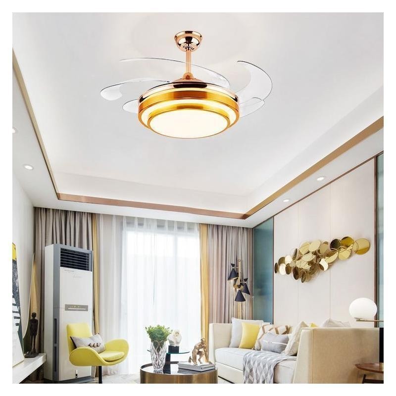Modern Ceiling Fan Lamp ABS Fan Blade Acrylic Lighting