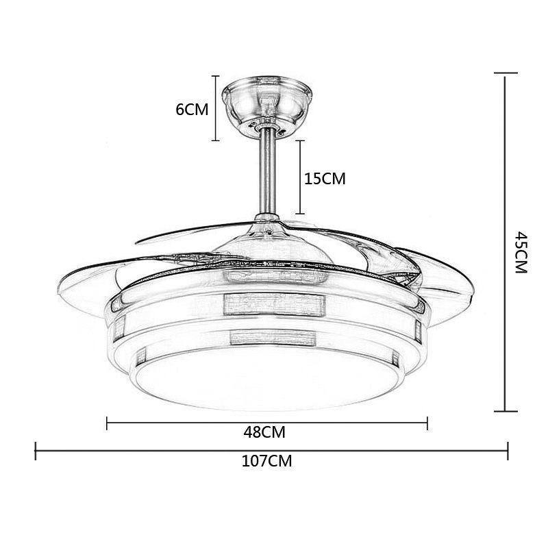 Modern Ceiling Fan Lamp ABS Fan Blade Acrylic Lighting