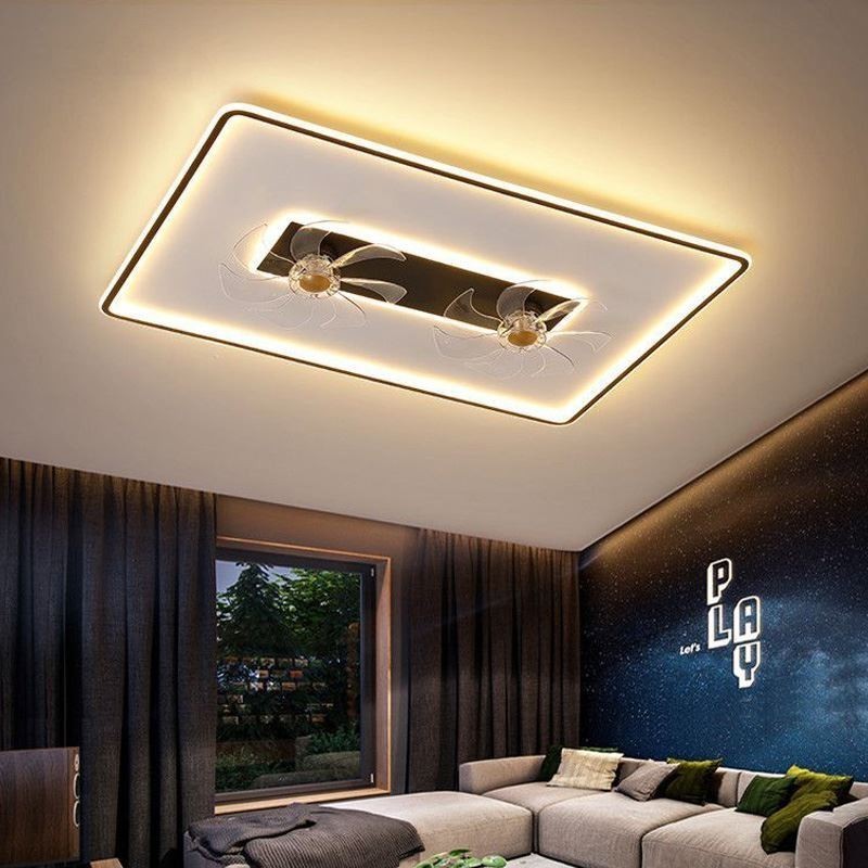 Ceiling Fan with Lights Decor Ventilator Acrylic Lamp