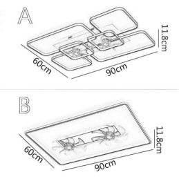 Ceiling Fan with Lights Decor Ventilator Acrylic Lamp