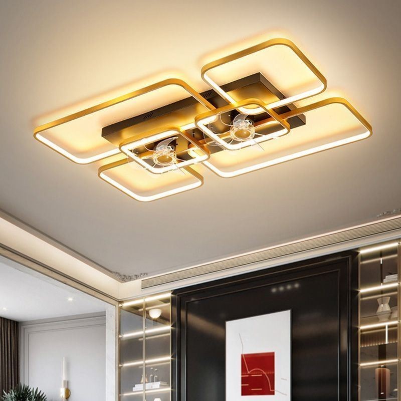 Ceiling Fan with Lights Decor Ventilator Acrylic Lamp