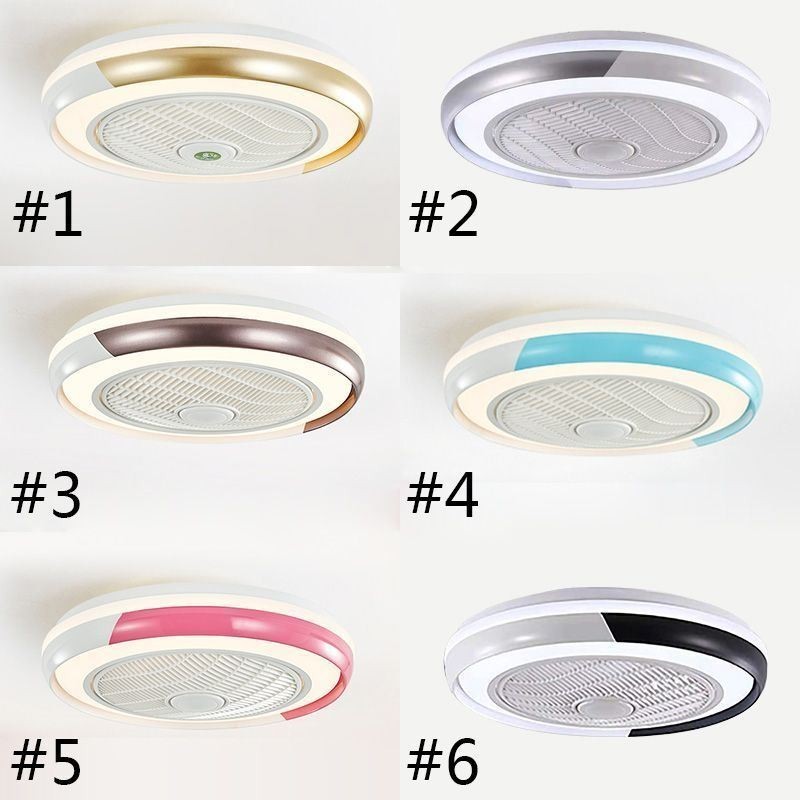 Modern Ceiling Fan Lights Acrylic Round Ceiling Lamp With Remote Control