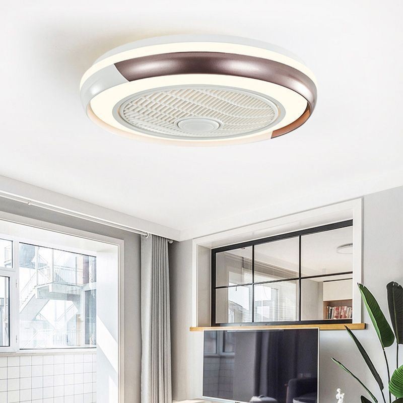 Modern Ceiling Fan Lights Acrylic Round Ceiling Lamp With Remote Control