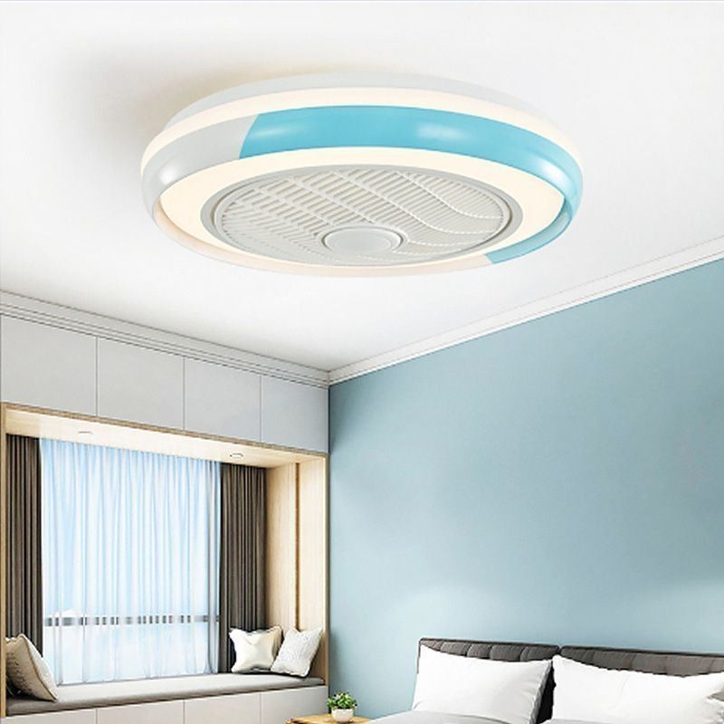 Modern Ceiling Fan Lights Acrylic Round Ceiling Lamp With Remote Control