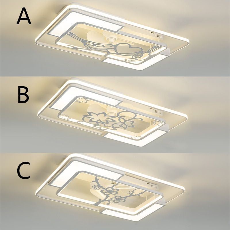 Modern Rectangular Ceiling Fan Light Fixtures