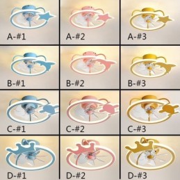 Cartoon Ceiling Fan Light Creative Ceiling Lamp Kid's