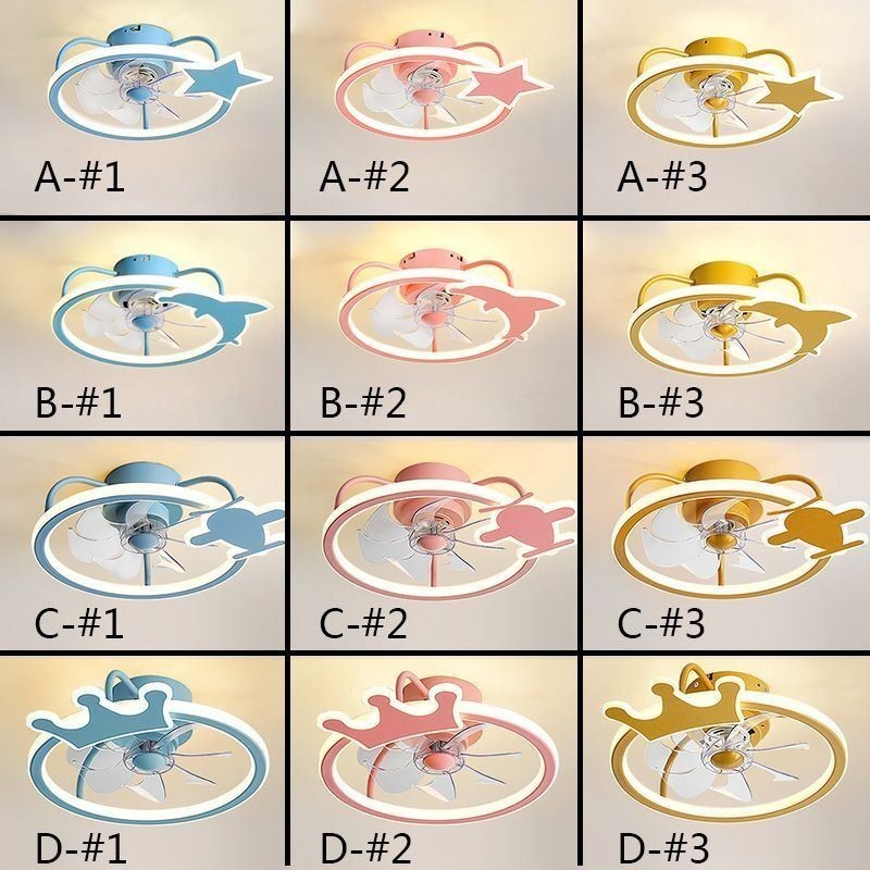 Cartoon Ceiling Fan Light Creative Ceiling Lamp Kid's