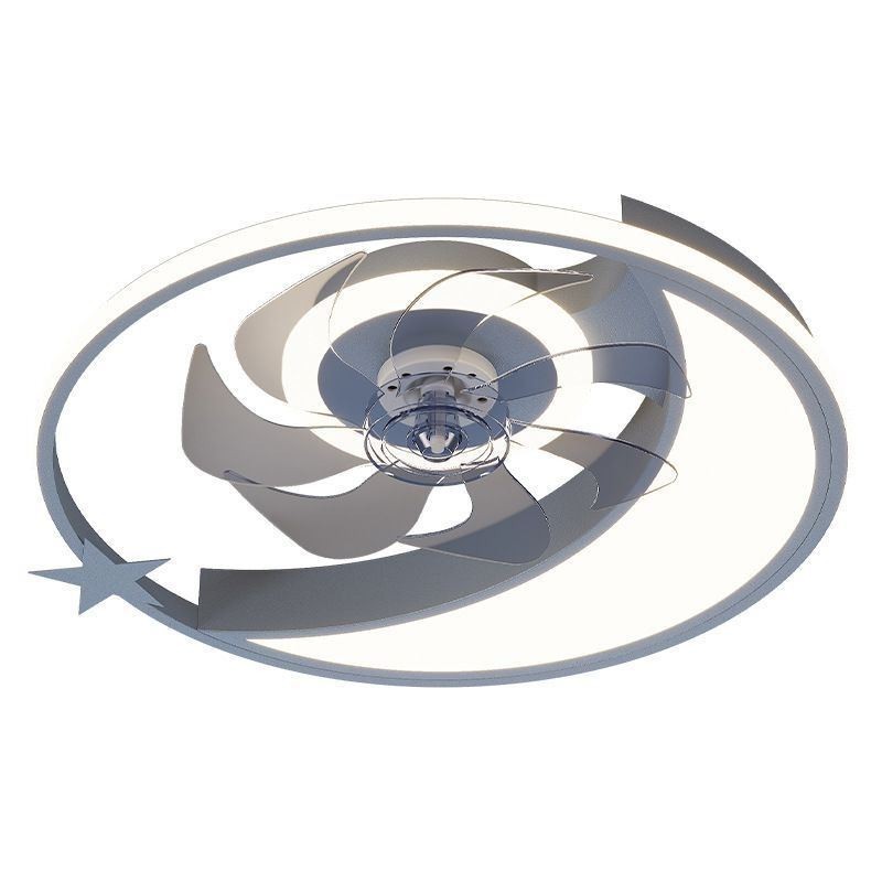 Moon Ceiling Fan Light Creativity Ceiling Lamp