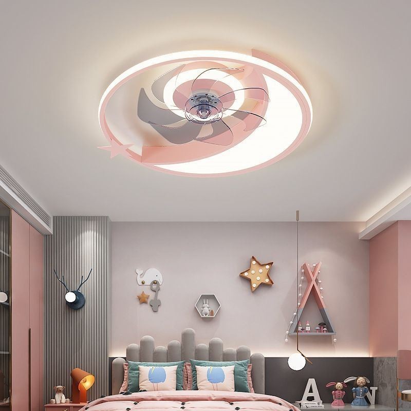 Moon Ceiling Fan Light Creativity Ceiling Lamp