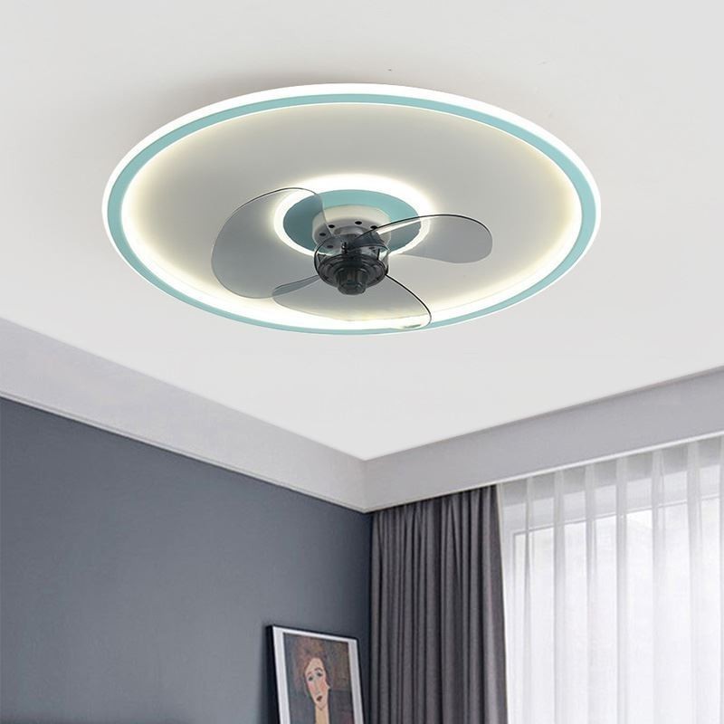 Macaron Ceiling Fan Light Remote Control Decor Ventilateur