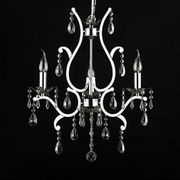 Crystal Chandelier with 3 Lights in Metal