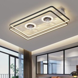 Modern Flush Mount Ceiling Fan With Lights Remote Control