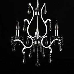 Crystal Chandelier with 3 Lights in Metal