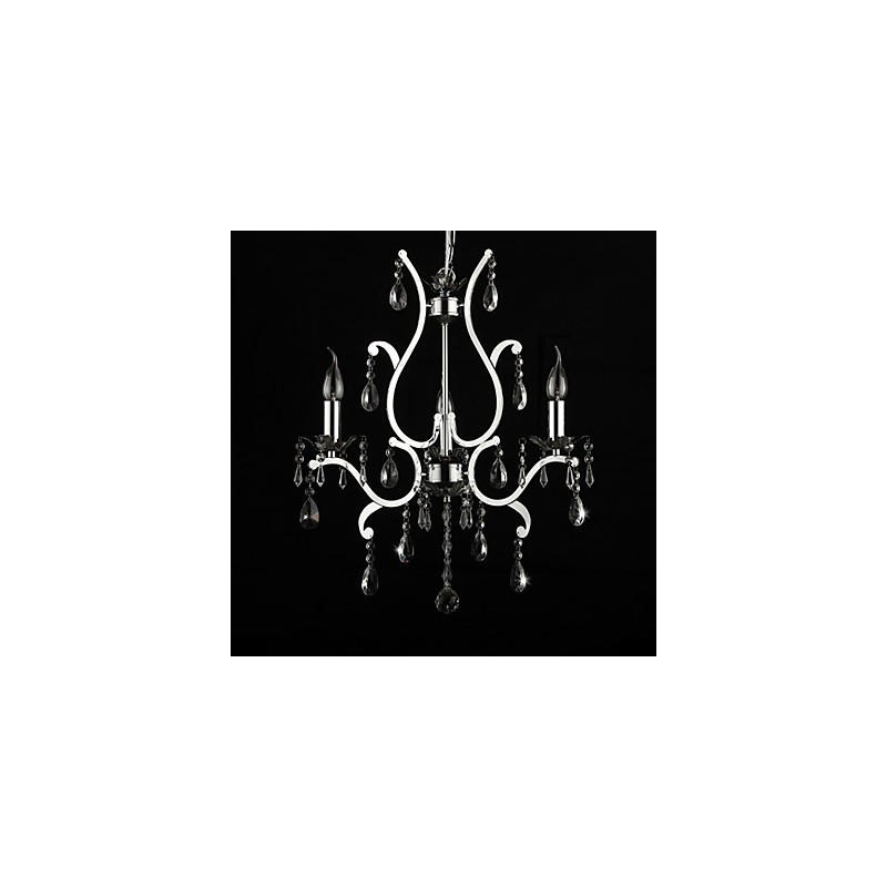 Crystal Chandelier with 3 Lights in Metal