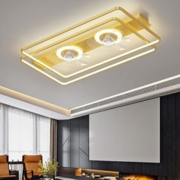 Modern Flush Mount Ceiling Fan With Lights Remote Control