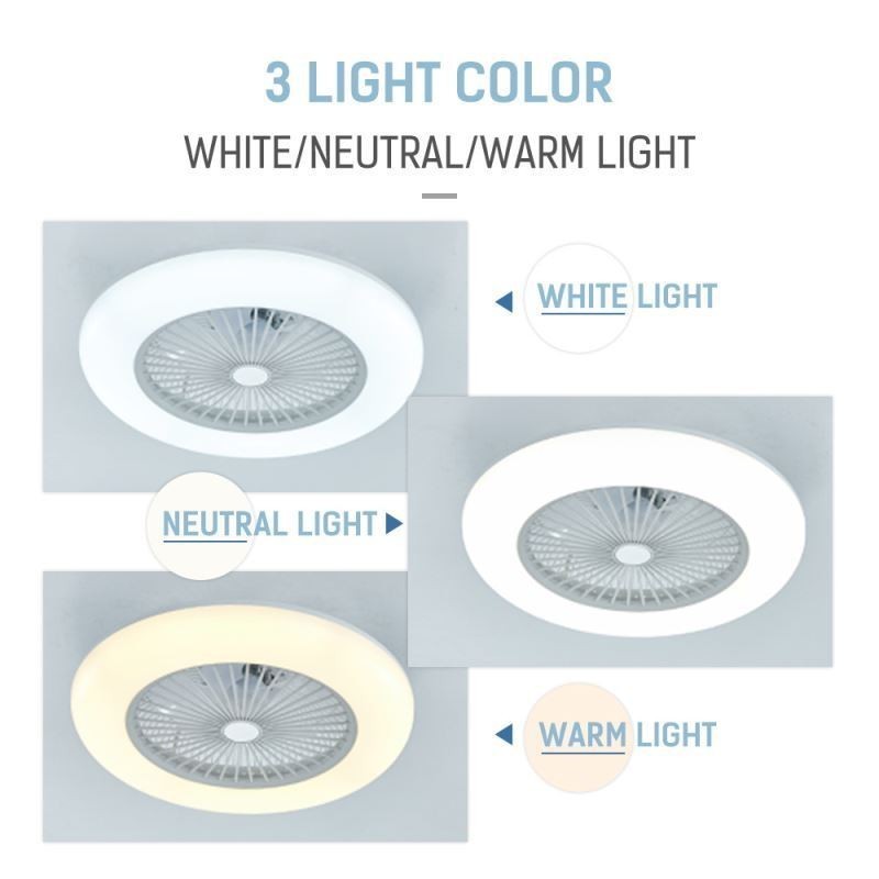 Fan Ceiling Light Trichromatic Dimming with Remote Control 3 Speed