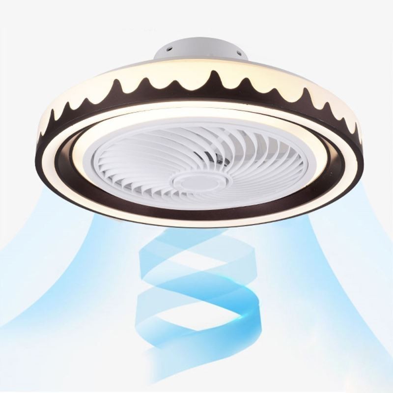 Round Fan Ceiling Light Fixture 3 Speed with Remote Control