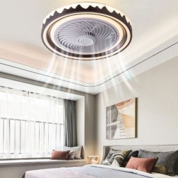 Round Fan Ceiling Light Fixture 3 Speed with Remote Control