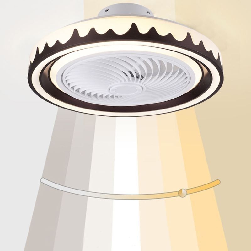 Round Fan Ceiling Light Fixture 3 Speed with Remote Control