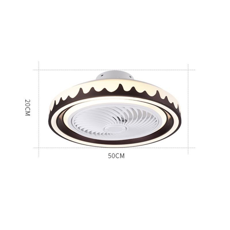 Round Fan Ceiling Light Fixture 3 Speed with Remote Control