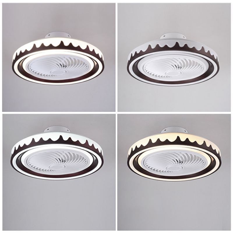 Round Fan Ceiling Light Fixture 3 Speed with Remote Control