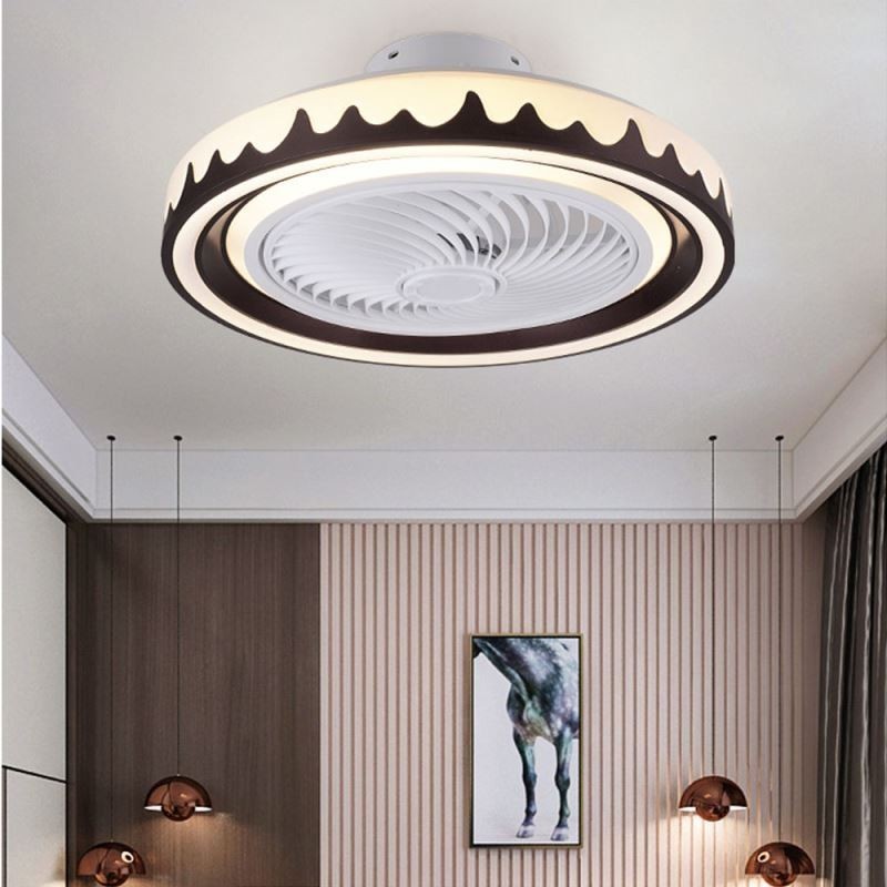 Round Fan Ceiling Light Fixture 3 Speed with Remote Control