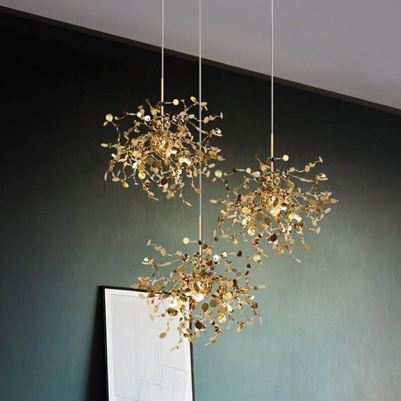 3 Lights Chandelier Light Stainless Steel Pendant Lighting Ceiling Light Fixture