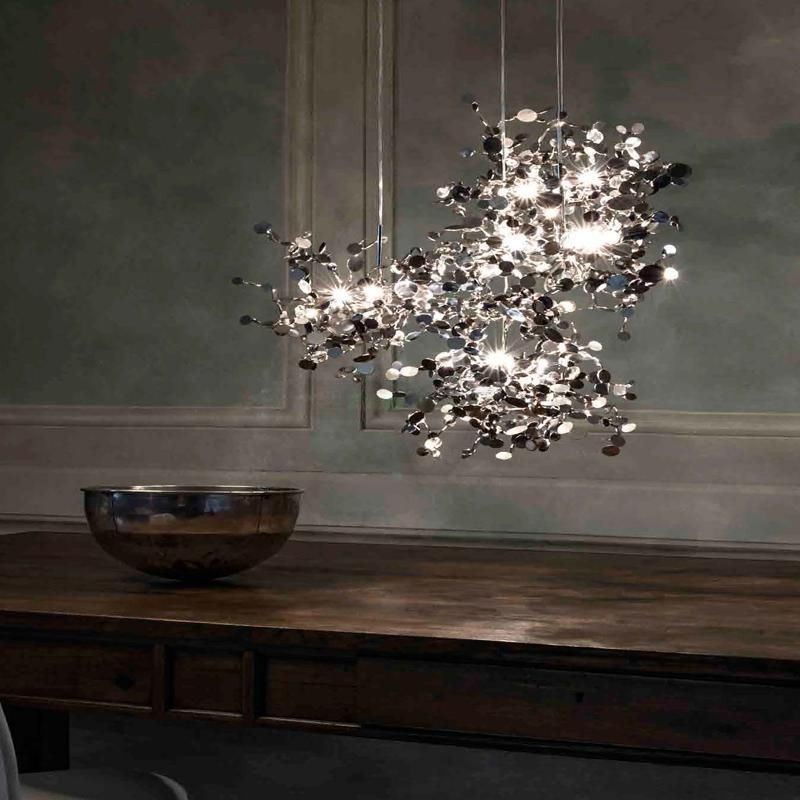 Sequin Chandelier Stainless Steel Pendant Lighting Dining
