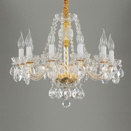 Transparent Crystal Chandelier European Gold Body Luxury Decrative Ceiling Light