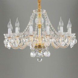 Transparent Crystal Chandelier European Gold Body Luxury Decrative Ceiling Light
