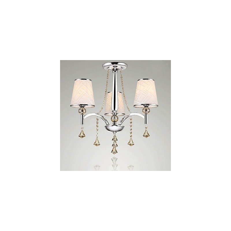 Modern Contemporary Crystal Chrome Metal Chandelier