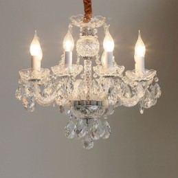 European Clear Crystal Chandelier Glass Light Body 8 Lights
