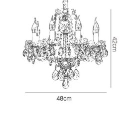 European Clear Crystal Chandelier Glass Light Body 8 Lights