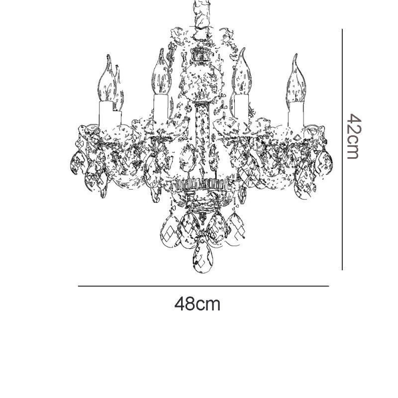 European Clear Crystal Chandelier Glass Light Body 8 Lights