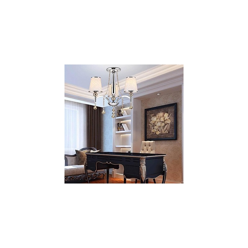 Modern Contemporary Crystal Chrome Metal Chandelier