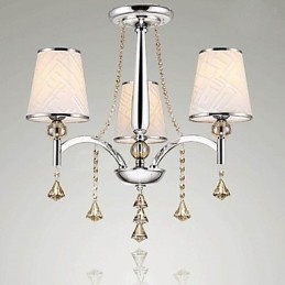 Modern Contemporary Crystal Chrome Metal Chandelier