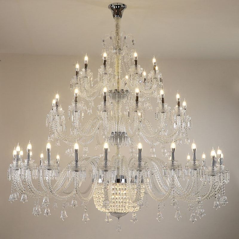 European Crystal Chandelier Decoration Ceiling Light With 50 Lights
