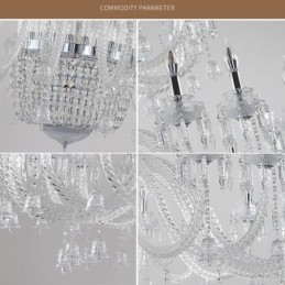 European Crystal Chandelier Decoration Ceiling Light With 50 Lights