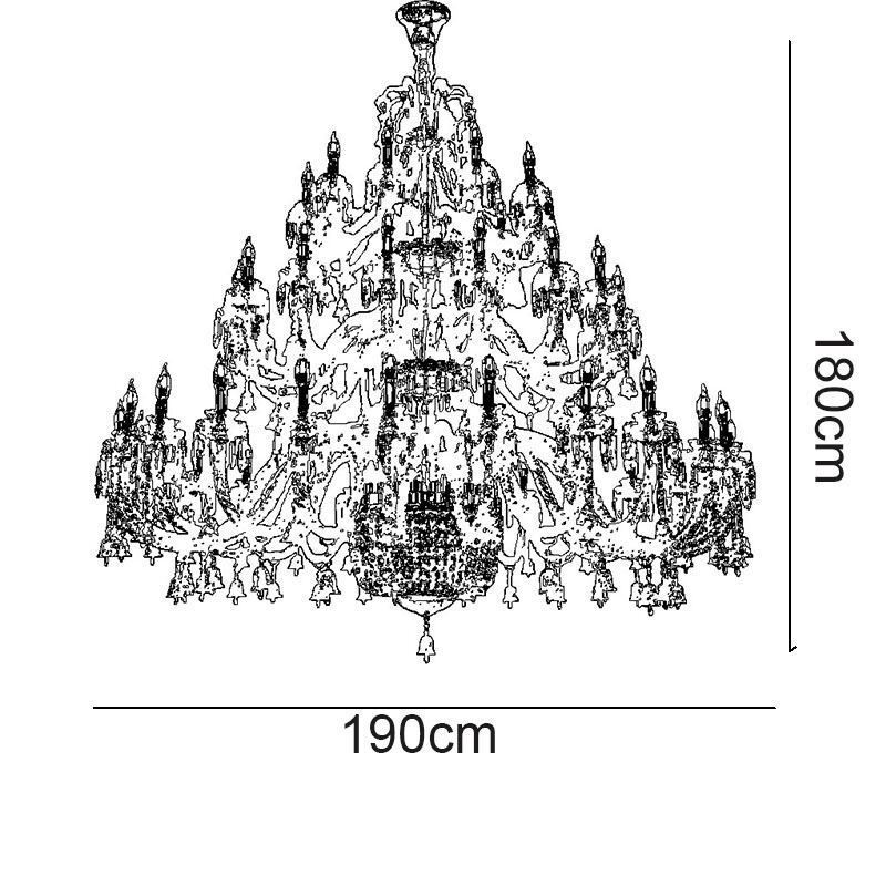 European Crystal Chandelier Decoration Ceiling Light With 50 Lights