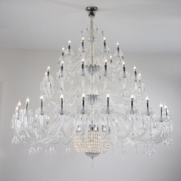 European Crystal Chandelier Decoration Ceiling Light With 50 Lights