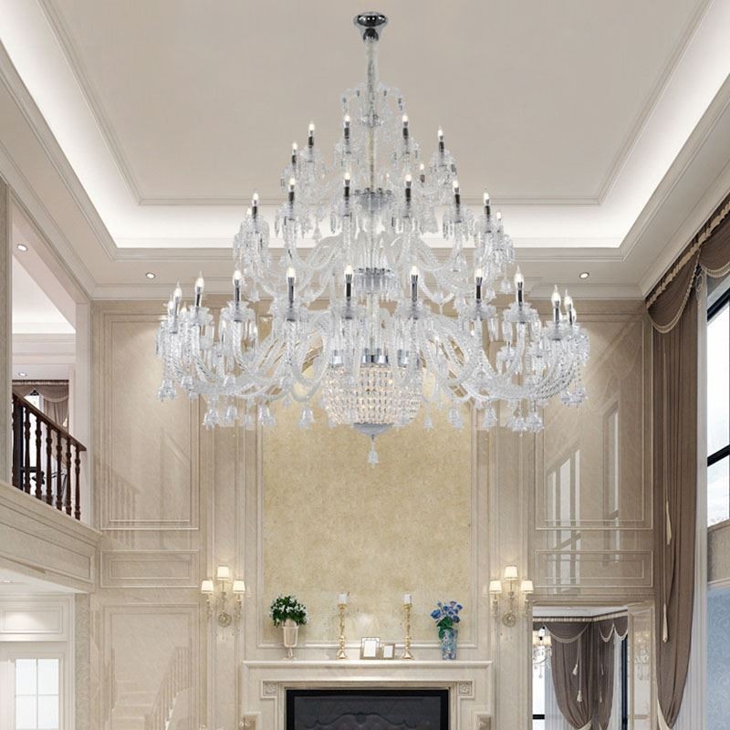 European Crystal Chandelier Decoration Ceiling Light With 50 Lights