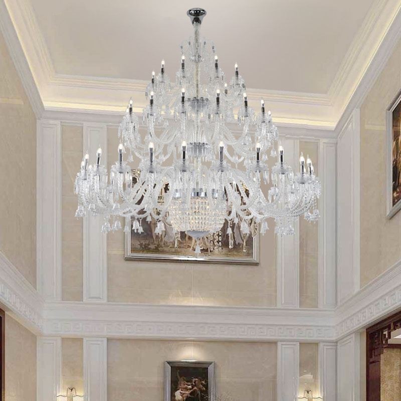 European Crystal Chandelier Decoration Ceiling Light With 50 Lights