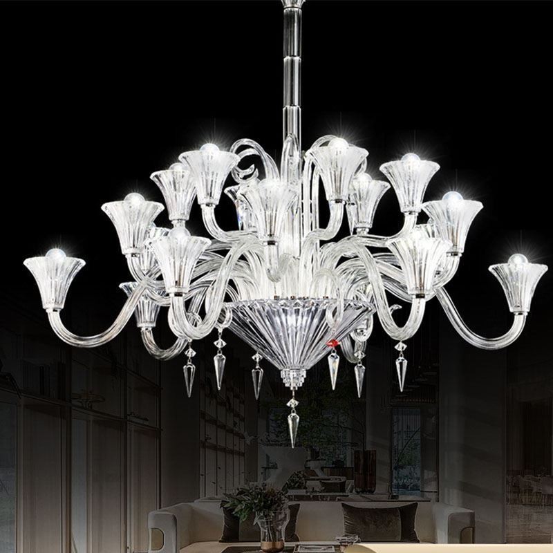 European Crystal Chandelier Decoration Ceiling Light With 18 Lights