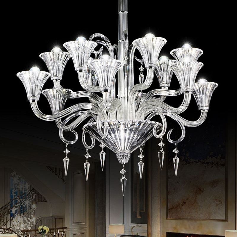 European Crystal Chandelier Decoration Ceiling Light With 12 Lights