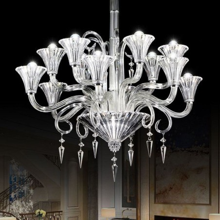 European Crystal Chandelier Decoration Ceiling Light With 12 Lights