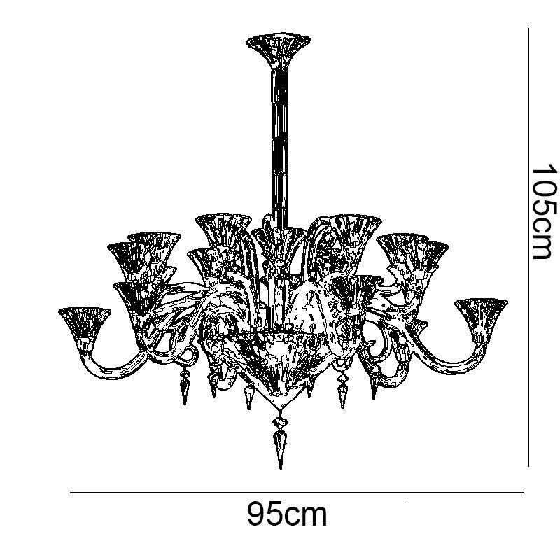 European Crystal Chandelier Decoration Ceiling Light With 12 Lights