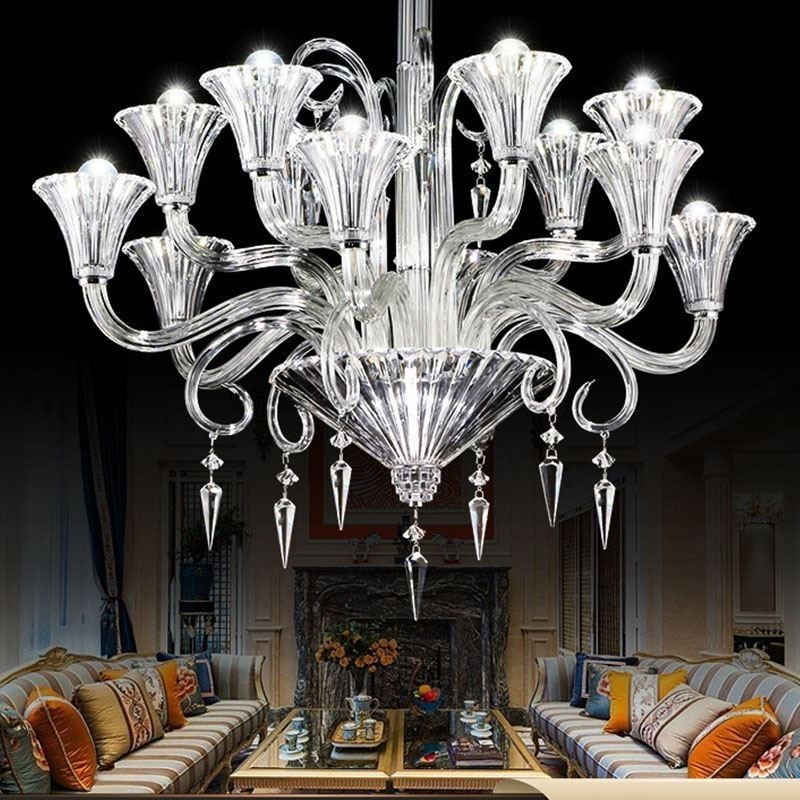 European Crystal Chandelier Decoration Ceiling Light With 12 Lights