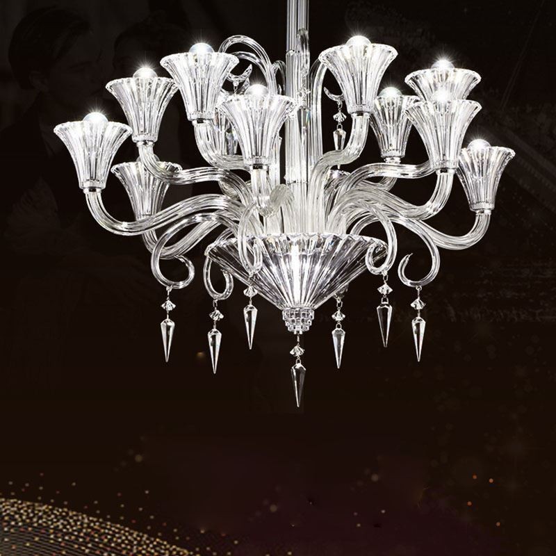 European Crystal Chandelier Decoration Ceiling Light With 12 Lights
